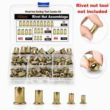 🧰 Carbon Steel Rivet Nut Tool – M3 M4 M5 M6 M8 Rivnut Kit