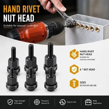 🧰 Carbon Steel Rivet Nut Tool – M3 M4 M5 M6 M8 Rivnut Kit