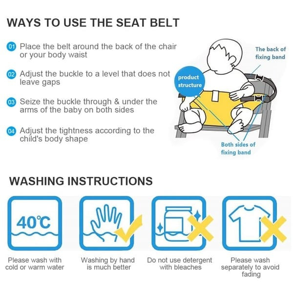 👶Baby High Chair Belt | Portable Safety Strap