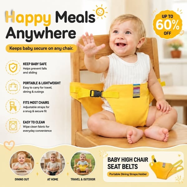 👶Baby High Chair Belt | Portable Safety Strap