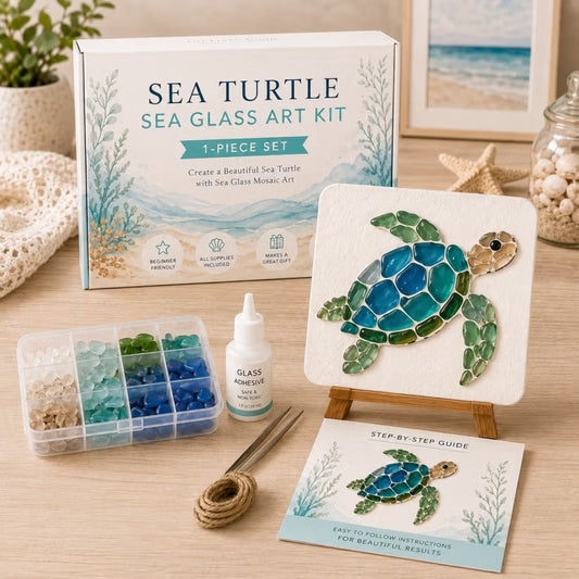 🌊 DIY Sea Glass Mosaic Art Kit – Create Beautiful Ocean-Inspired Artwork with Colorful Glass Pieces