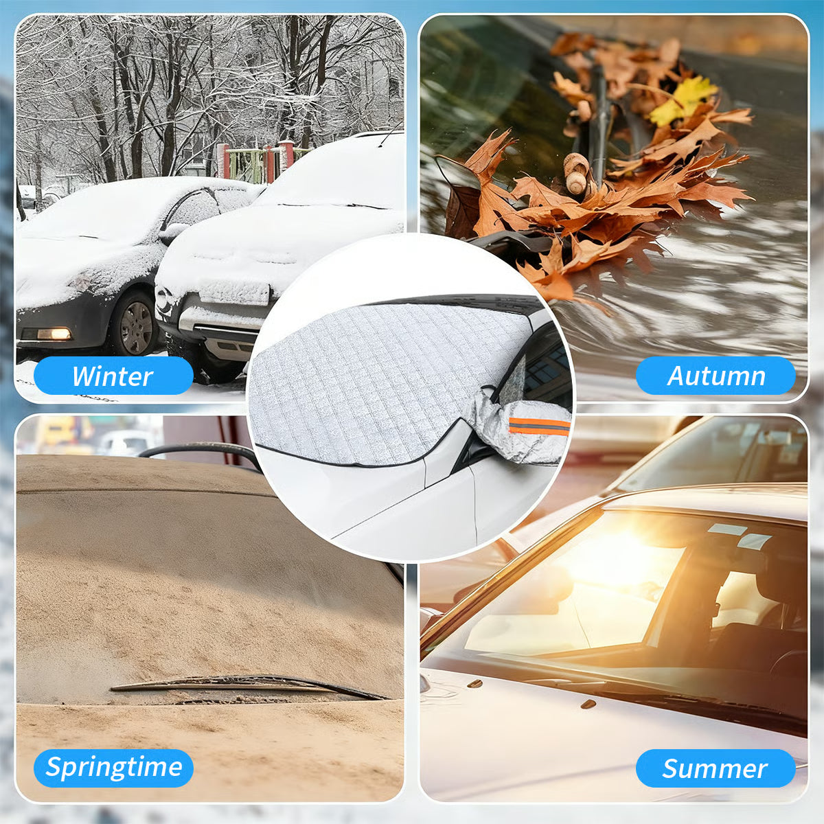 🚗4-Layer Magnetic Car Windshield Snow Cover