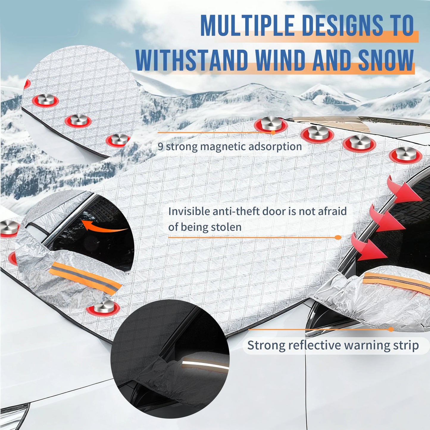 🚗4-Layer Magnetic Car Windshield Snow Cover