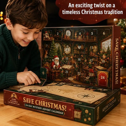 🎄24-Day Mystery Adventure Advent Calendar | Interactive Christmas Puzzle Game with 6 Story Themes, Hidden Clues & Hands-On Challenges 🧩