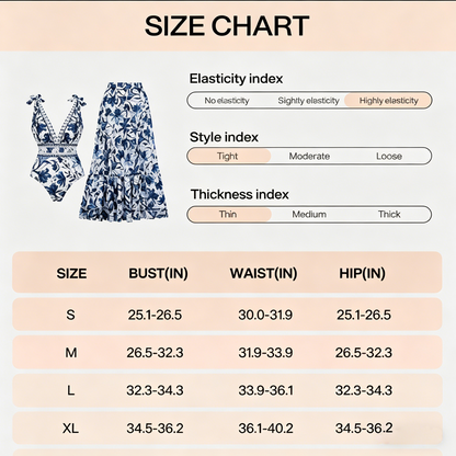 Printed Bohemian-style beachwear swimsuit
