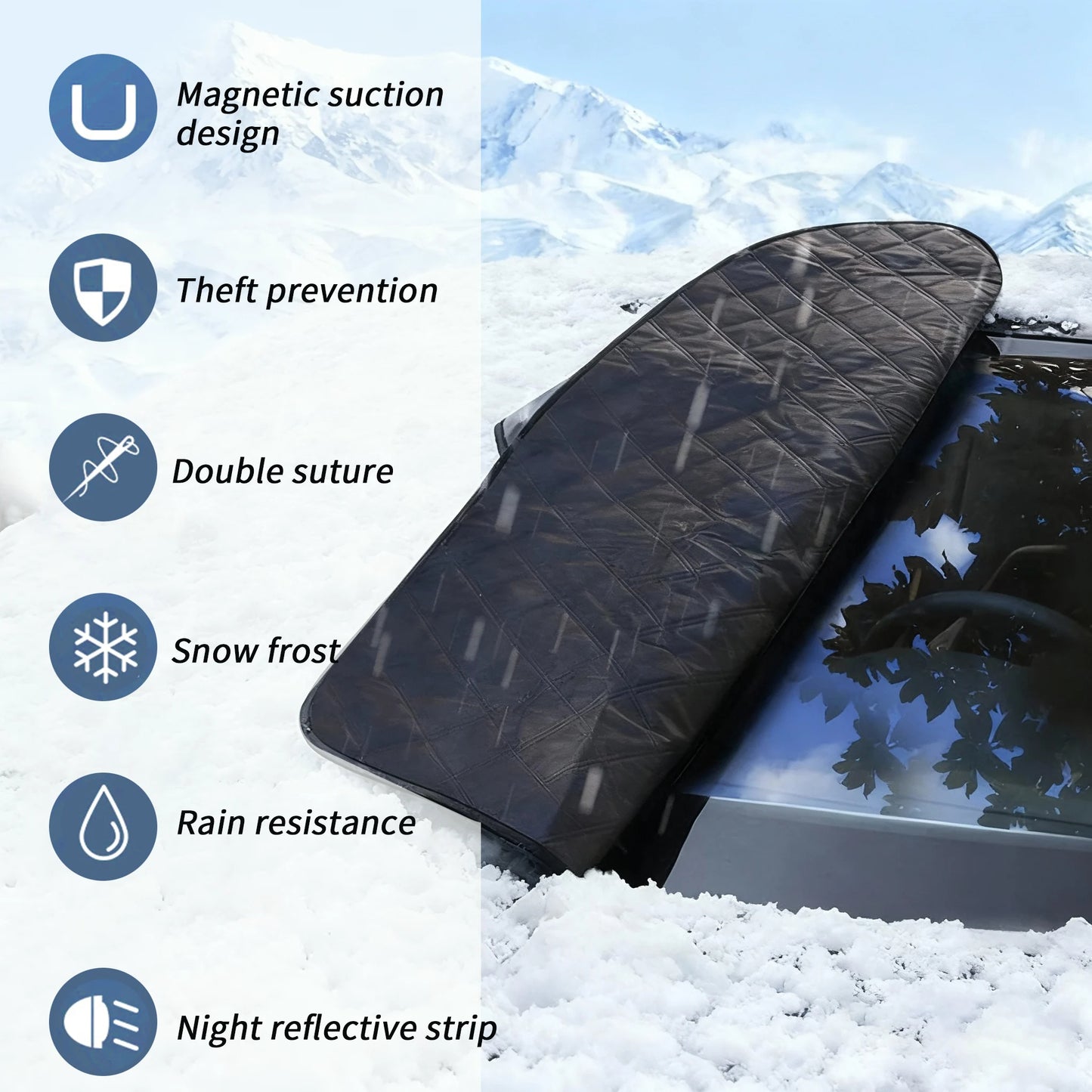 🚗4-Layer Magnetic Car Windshield Snow Cover