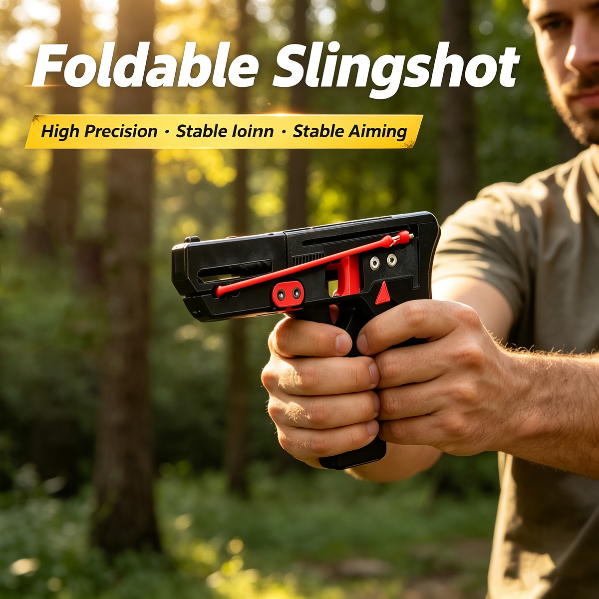 Compact Foldable High‑Power Slingshot – Pocket‑Ready for Outdoor Target Shooting
