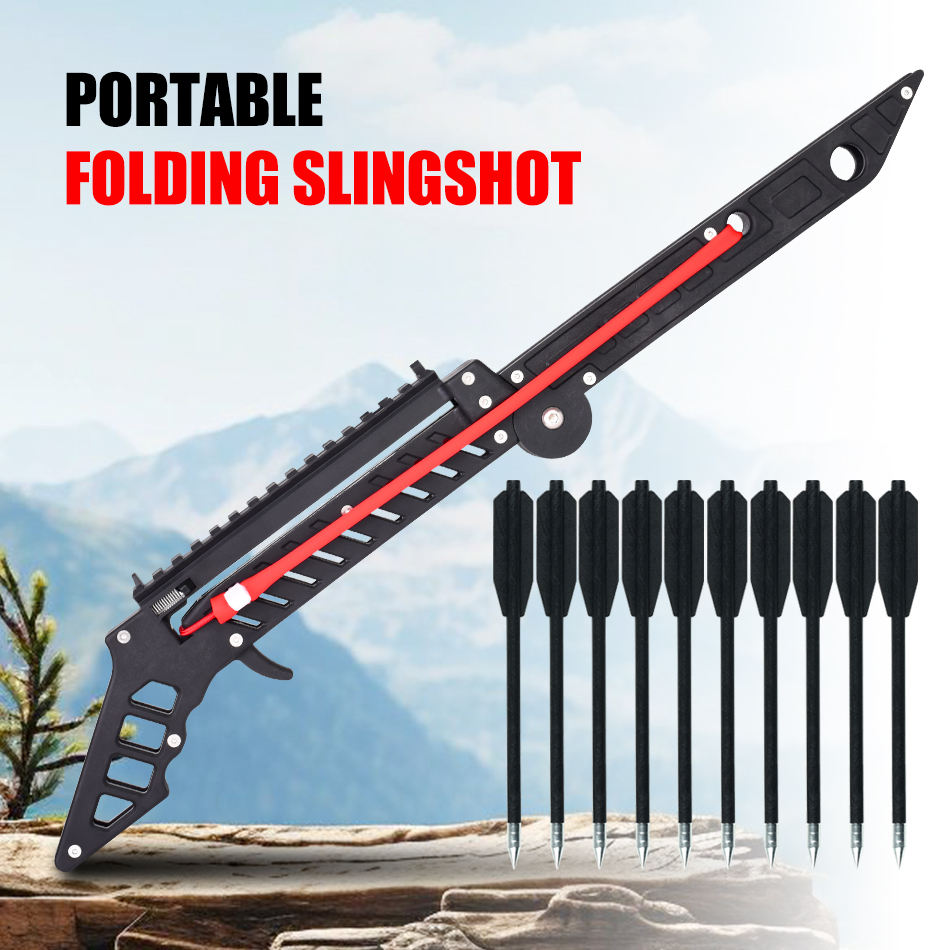 dht™⭐Portable Folding Slingshot with 3 Arrows