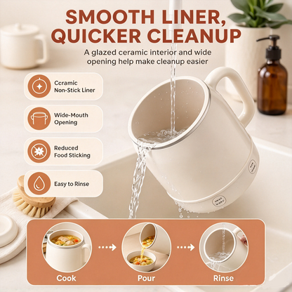 Hot Sale All-Purpose Portable Electric Cooking Pot, Versatile Small Cooker for Soup, Hotpot & Quick Daily Homemade Meals