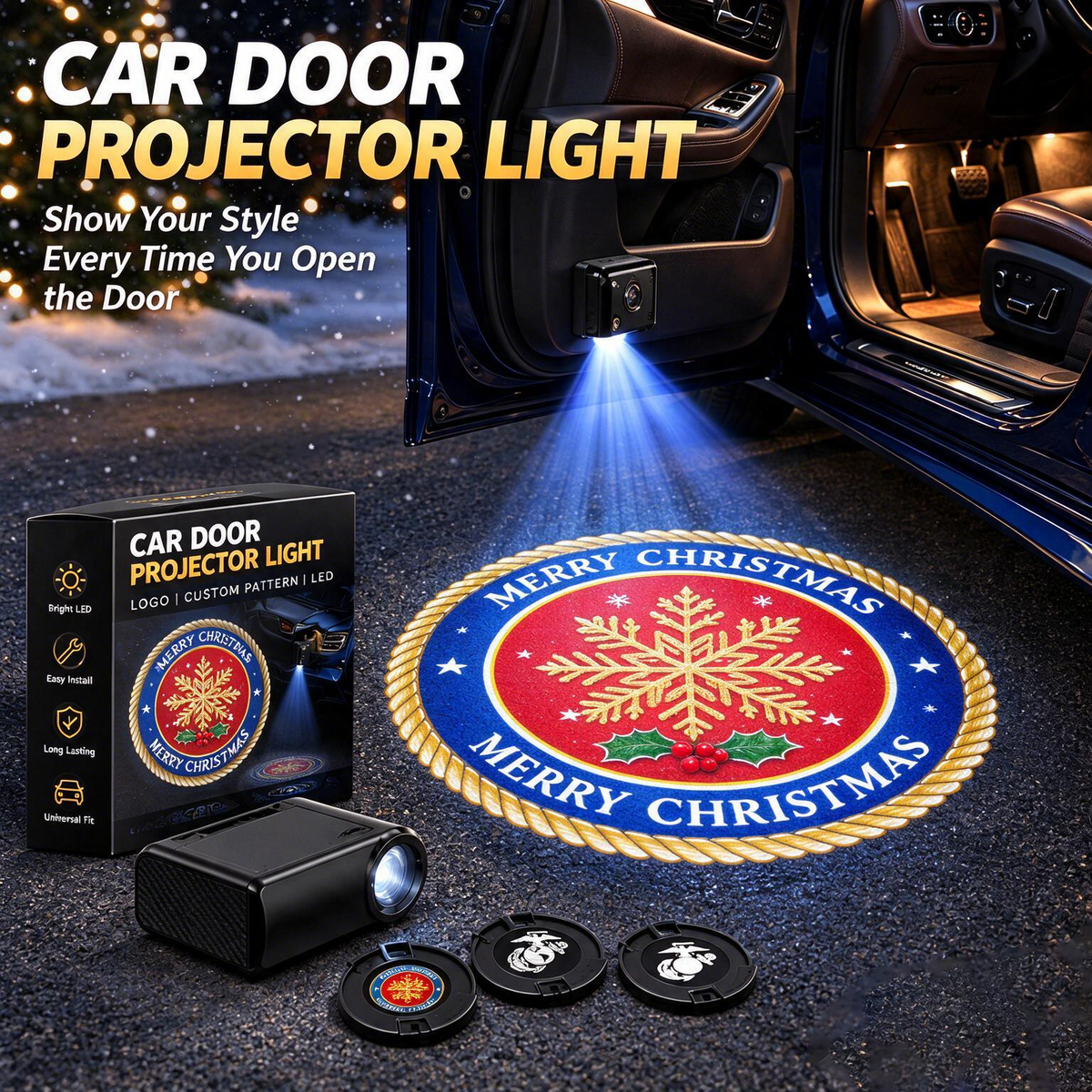 dht™⭐Christmas Car Atmosphere Projector Light – Festive Decor for Vehicles