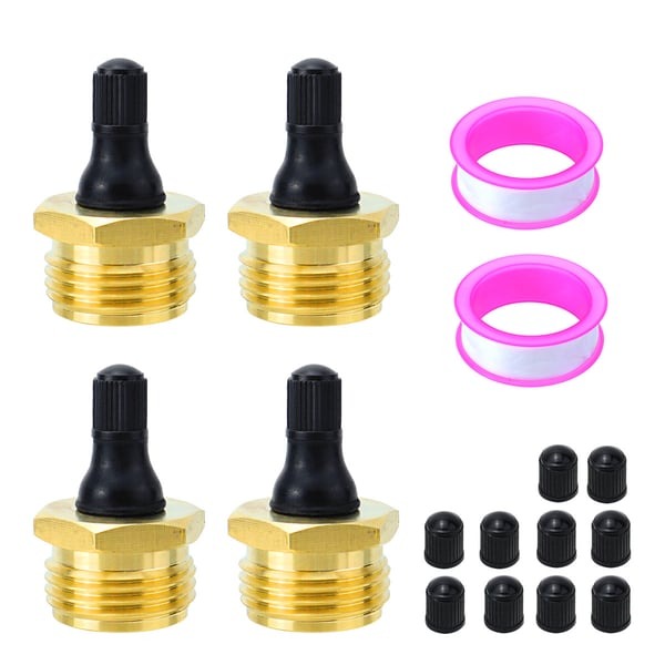 Brass RV Winterization Blow-Out Plug with Integrated Drain Valve
