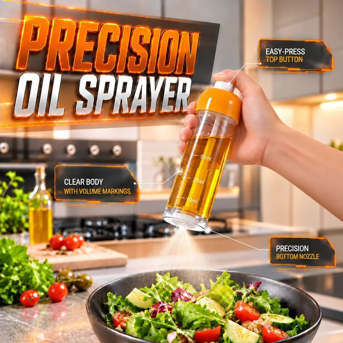🧂Refillable Cooking Oil Sprayer | Bottom-Nozzle Design