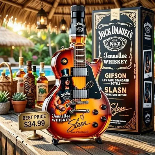 ❤️‍🔥Father’s Day 50% OFF 👨‍🎤🤘Appetite for Rock: Vintage Sunburst Guitar Figurine Spirit Bottle🎸✨