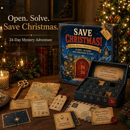 🎄24-Day Mystery Adventure Advent Calendar | Interactive Christmas Puzzle Game with 6 Story Themes, Hidden Clues & Hands-On Challenges 🧩