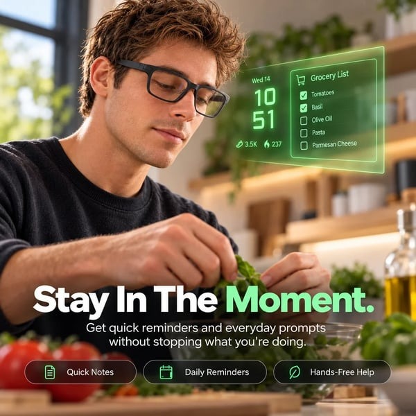 👓Even Realities G2 Smart Glasses – AI Heads-Up Display with Smart Ring Control for Everyday Life