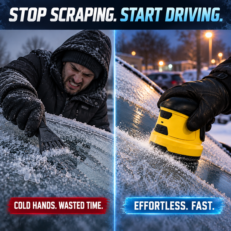 Electric Ice Scraper for Car Windshield, Rechargeable Handheld Auto Ice Remover, Portable Heated Snow Scraper for Winter Vehicle Frost Removal