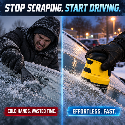Electric Ice Scraper for Car Windshield, Rechargeable Handheld Auto Ice Remover, Portable Heated Snow Scraper for Winter Vehicle Frost Removal
