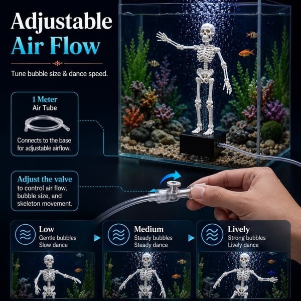 💀Air-Driven Dancing Skeleton Aquarium Ornament
