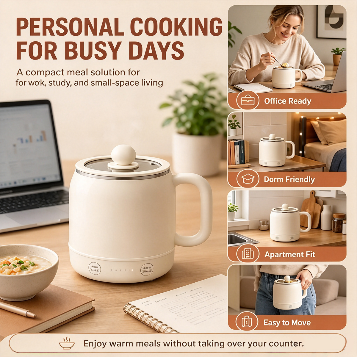 Hot Sale All-Purpose Portable Electric Cooking Pot, Versatile Small Cooker for Soup, Hotpot & Quick Daily Homemade Meals