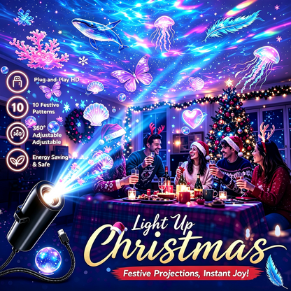 🎃🎄 Plug-and-Play HD Christmas/Halloween/Starry Sky Projector