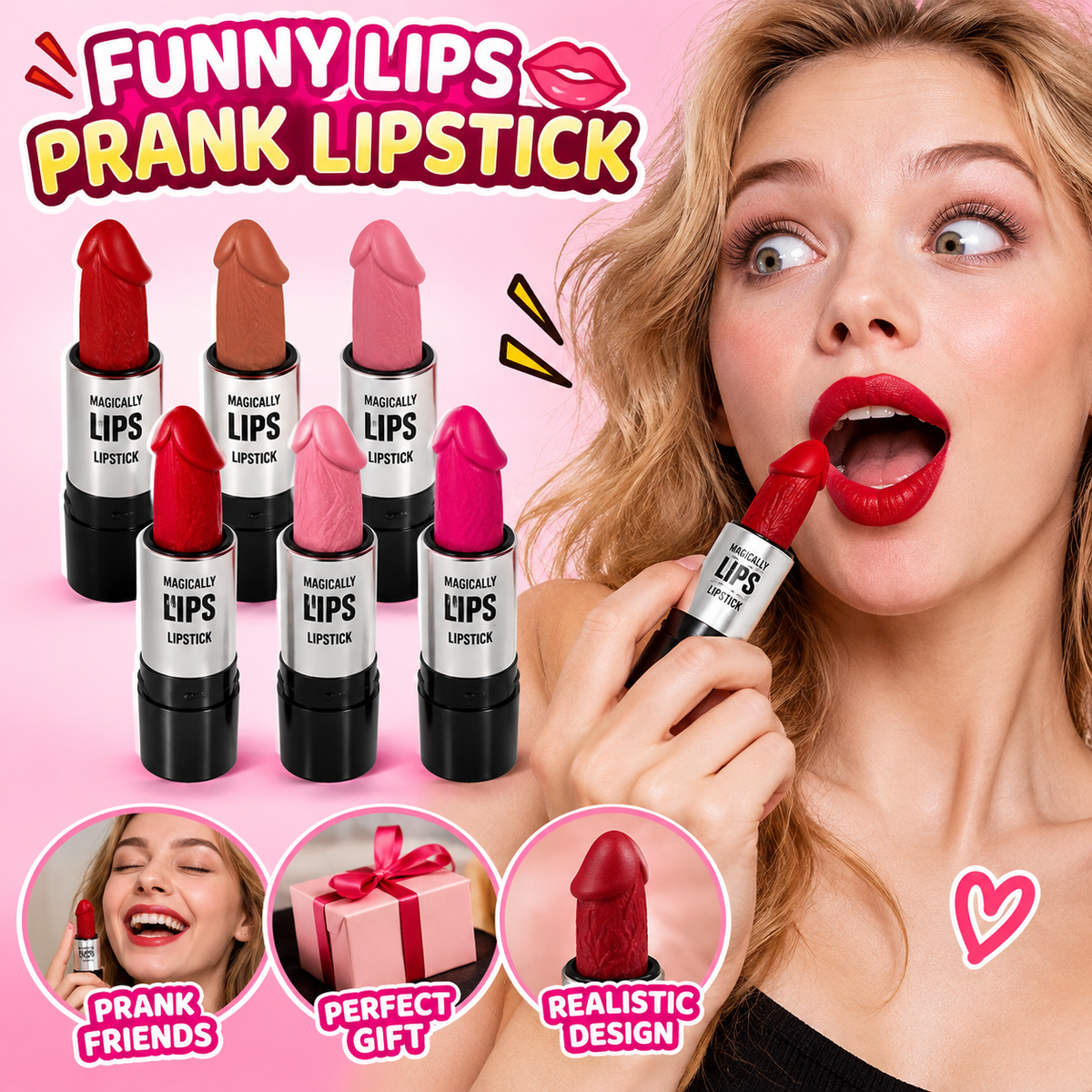 💄FUNNY LIPS PRANK LIPSTICK🎁Great for Halloween＆Christmas gag gifts for women