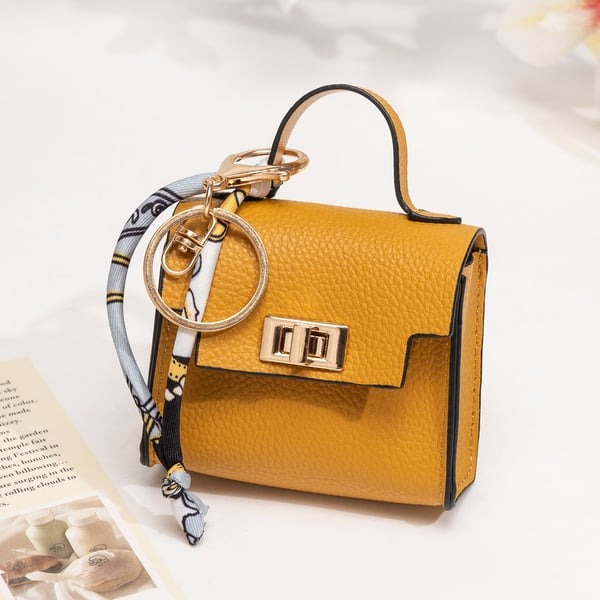 🔥Last Day Only $9.99👜Mini Square Bag Pendant Keychain- High Quality Leather with Colorful Strap, Cute Car Keychain & Bag Charm Accessory