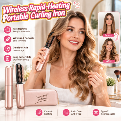 dht™⭐Wireless Rapid-Heating Portable Curling Iron❤️Always kept in a woman's small bag