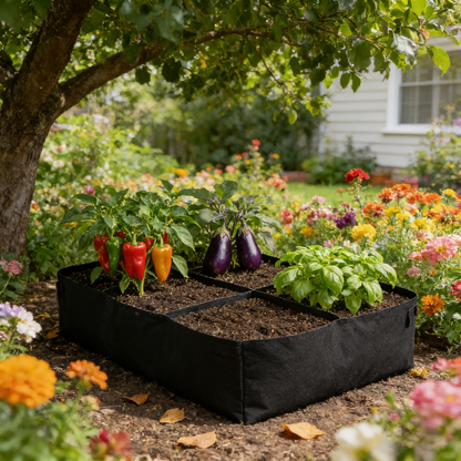 Multi-compartment balcony vegetable planting bag