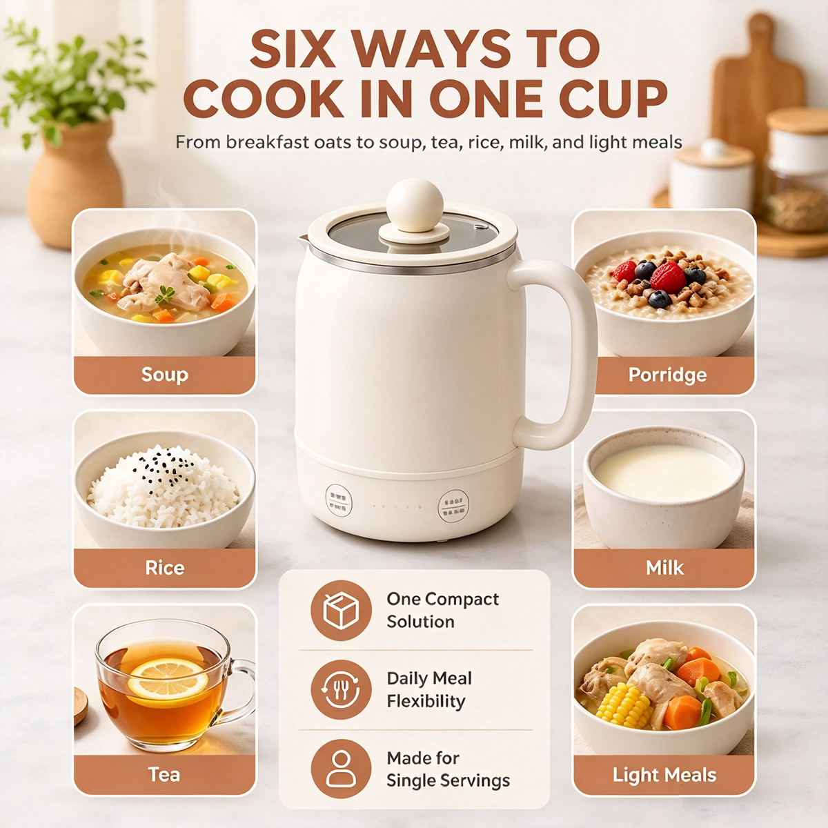 Hot Sale All-Purpose Portable Electric Cooking Pot, Versatile Small Cooker for Soup, Hotpot & Quick Daily Homemade Meals