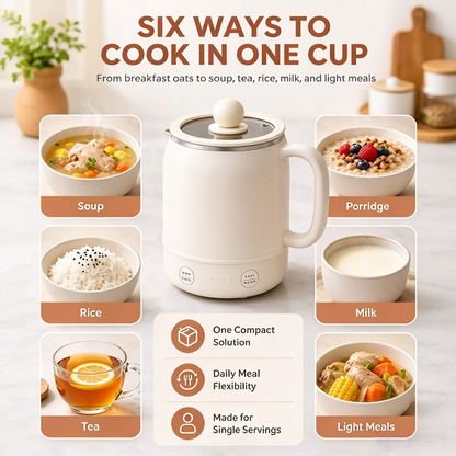 Hot Sale All-Purpose Portable Electric Cooking Pot, Versatile Small Cooker for Soup, Hotpot & Quick Daily Homemade Meals