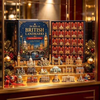 24‑Day Festive Countdown, UK Landmark Themed Collectible Miniatures Blind Box
