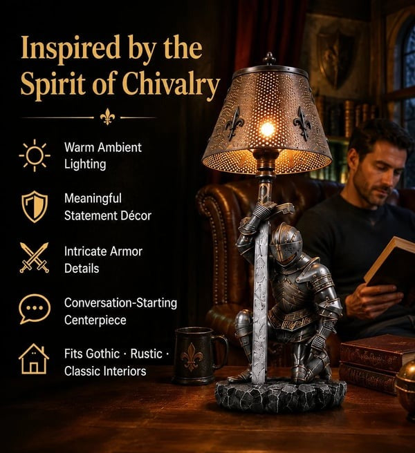 ⚔️ Medieval Knight Figural Lamp