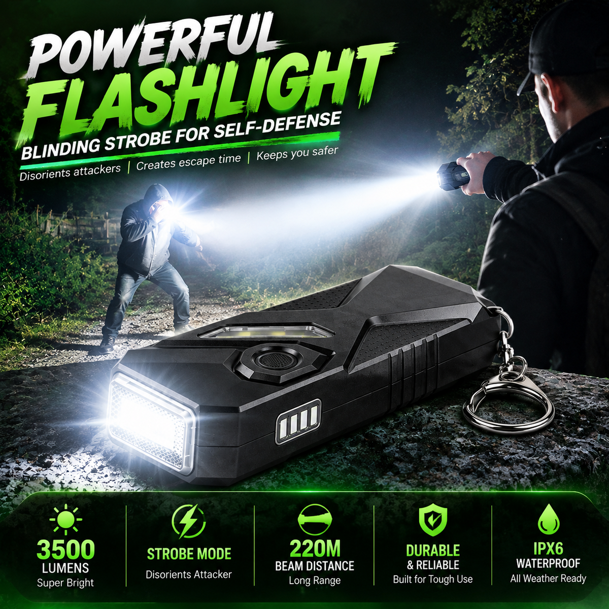 dht™⭐TA70 High-Brightness Tactical EDC Long-Range Battery-Operated Flashlight