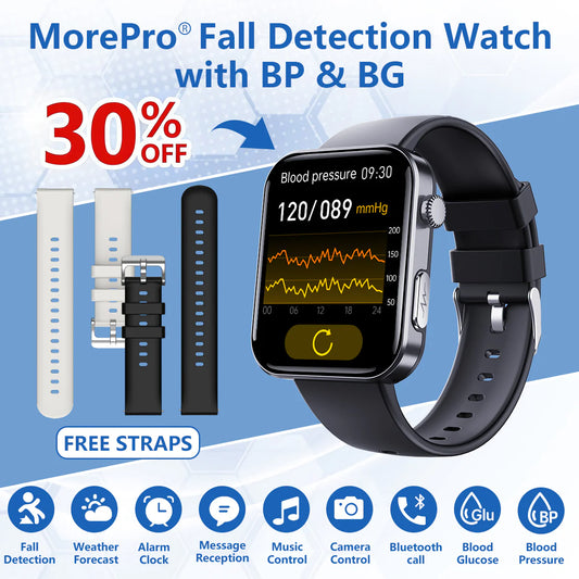 2026 New: MorePro® PulseMax – Smart Fall Detection & Health Monitor (Blood Glucose/BP)