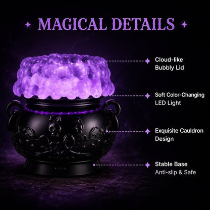 👻Light-up Color-changing Cauldron Waterglobe 3-Wick Candle Holder
