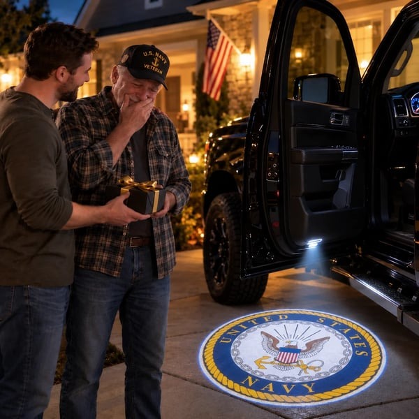 🚗 Military Honor Car Door Projection Light — 🎖️ Patriotic Projection for Veterans & Military Families