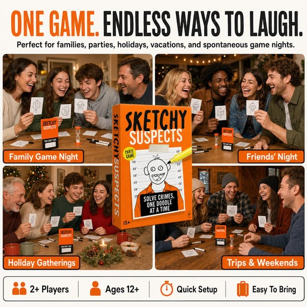 🚨 Sketchy Suspects Police Sketch Party Game✏️