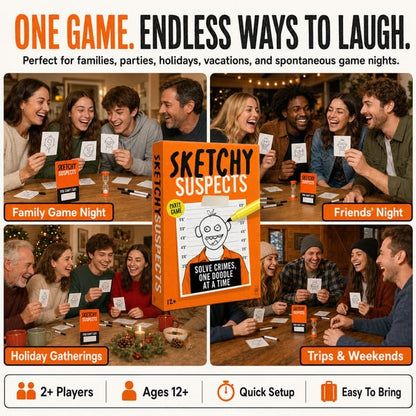 🚨 Sketchy Suspects Police Sketch Party Game✏️