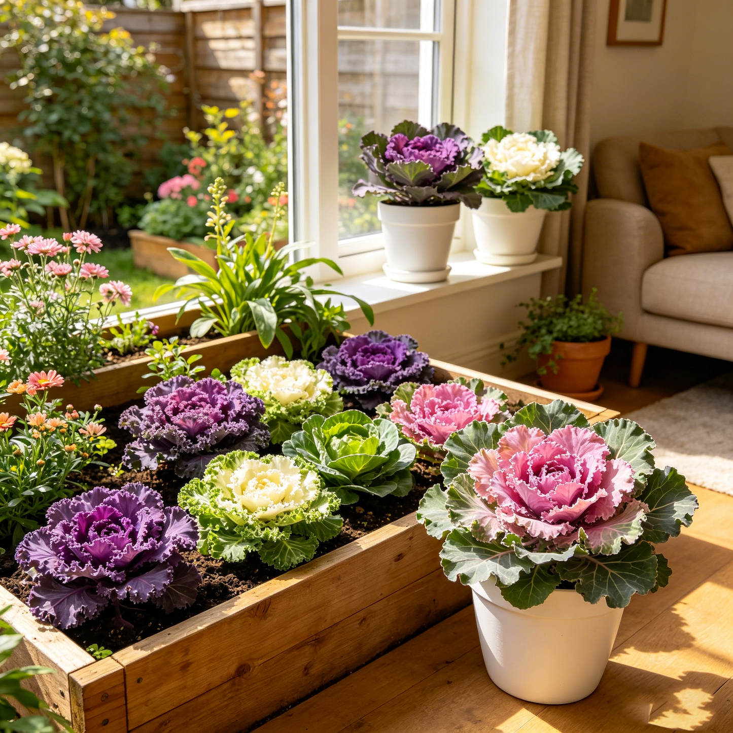 Ornamental & Edible Mix Large Flowered Kale