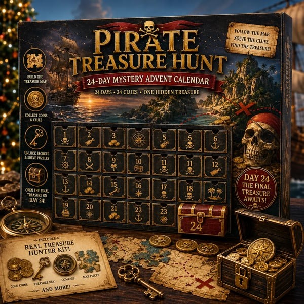 🎄24-Day Mystery Adventure Advent Calendar | Interactive Christmas Puzzle Game with 6 Story Themes, Hidden Clues & Hands-On Challenges 🧩