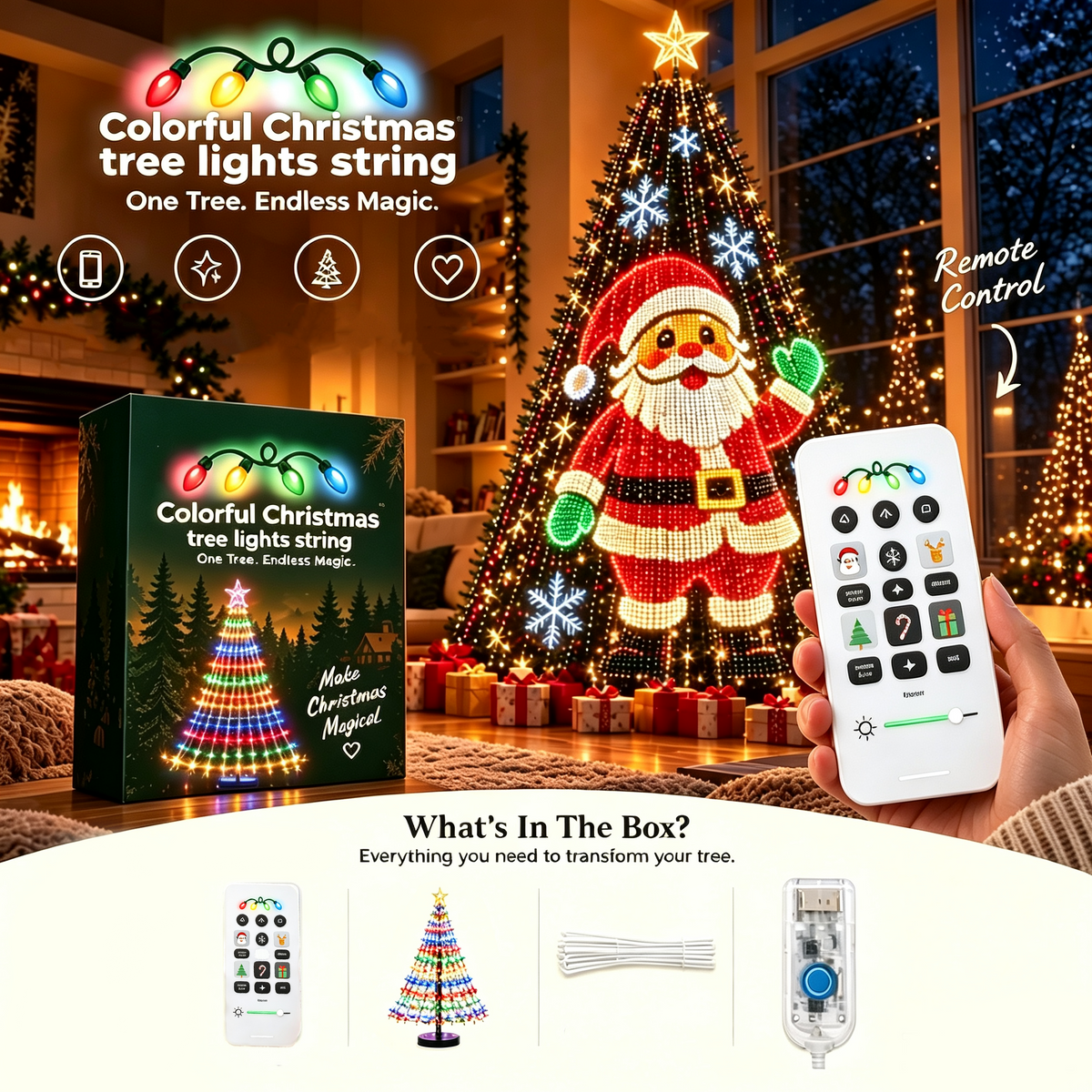 dht™⭐Better Than Neighbor's Tree🌲Smart Animated Christmas Tree Led Lights