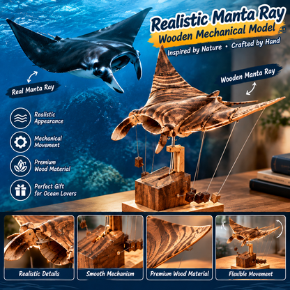 dht™⭐Inexcepted Wooden Manta Ray — Handcrafted to perfection, realistic in appearance