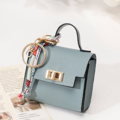 🔥Last Day Only $9.99👜Mini Square Bag Pendant Keychain- High Quality Leather with Colorful Strap, Cute Car Keychain & Bag Charm Accessory
