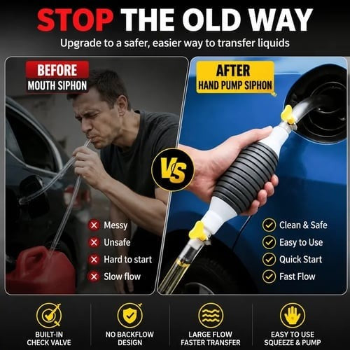 ⛽Manual Siphon Pump Kit with 1M Hose
