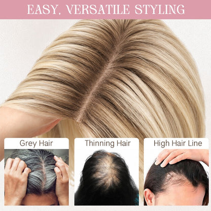 🌟Natural-Looking Hair Topper – Invisible Volume Booster for Thinning Hair