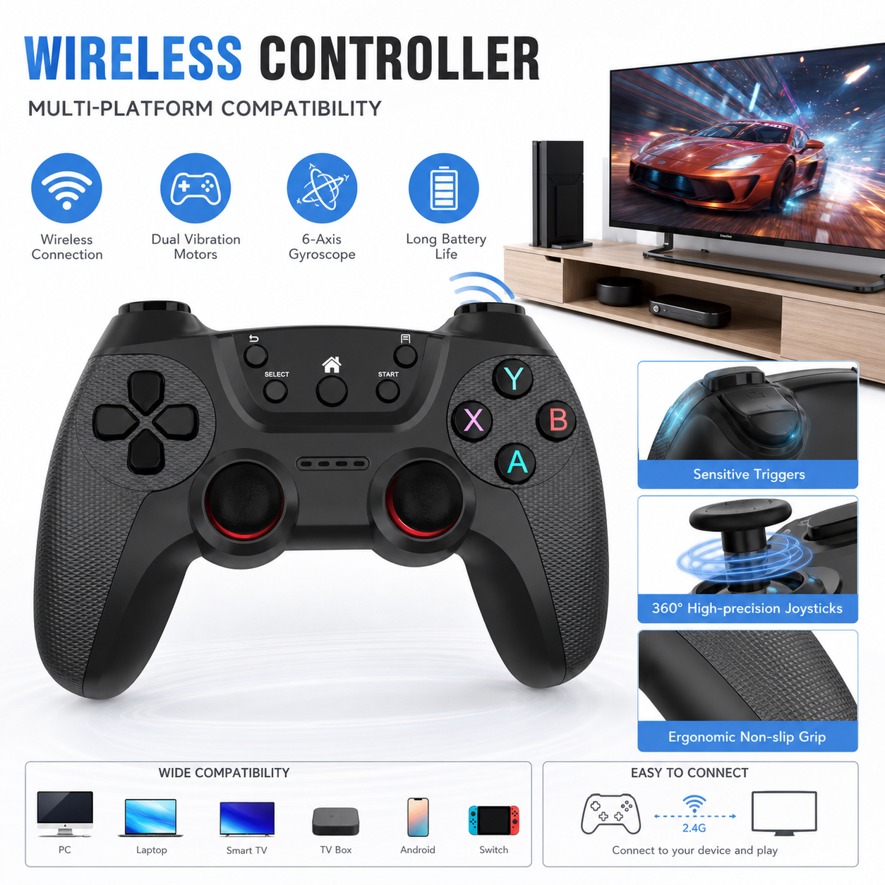 Multifunctional Game and Movie Superbox with Wireless Controller❌️No Monthly Fees💰