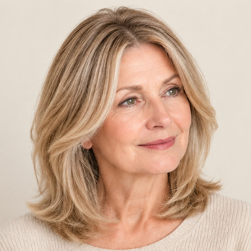 🌟Natural-Looking Hair Topper – Invisible Volume Booster for Thinning Hair