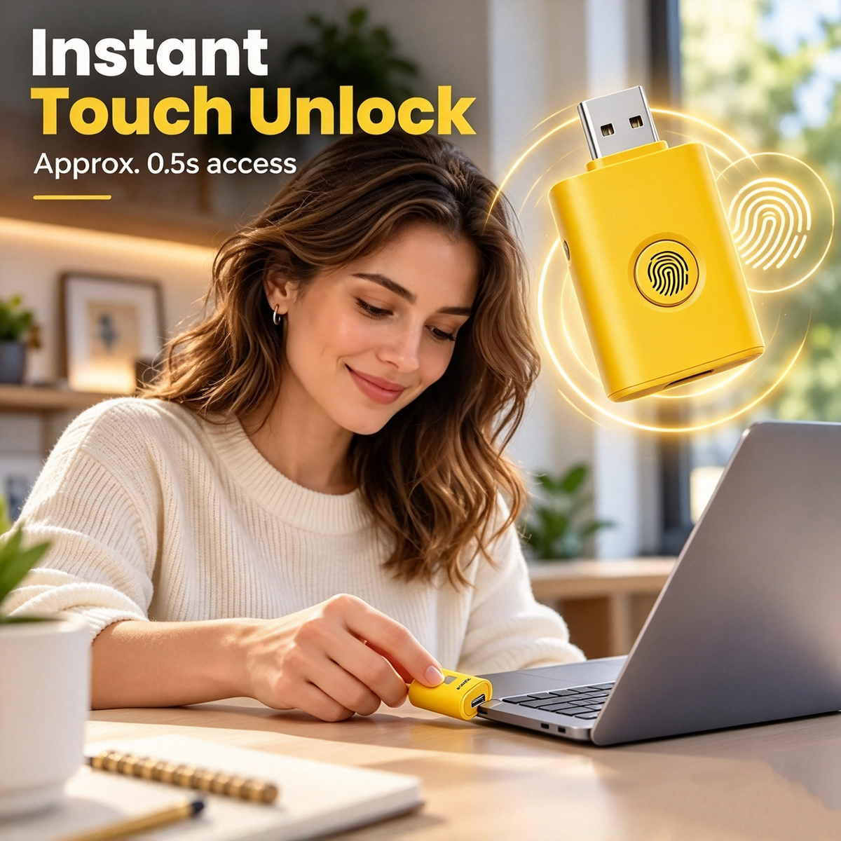 🔐FU80 Fingerprint Encrypted SSD Flash Drive – Ultra-Fast Type-C USB Drive for Secure Data Storage