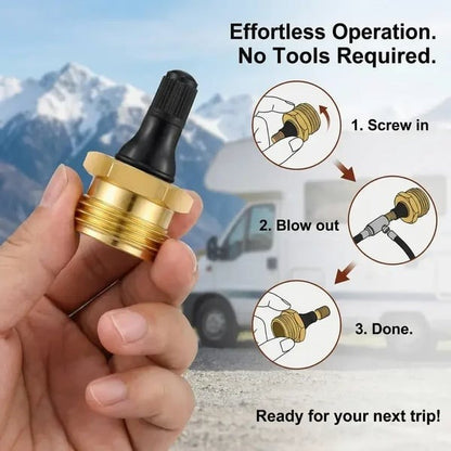 Brass RV Winterization Blow-Out Plug with Integrated Drain Valve
