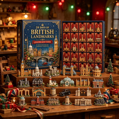 24‑Day Festive Countdown, UK Landmark Themed Collectible Miniatures Blind Box